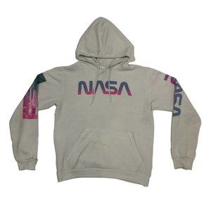 NASA White Men's Graphic Galaxy Rocketship Hoodie Small - DISCOUNTED SHIPPING